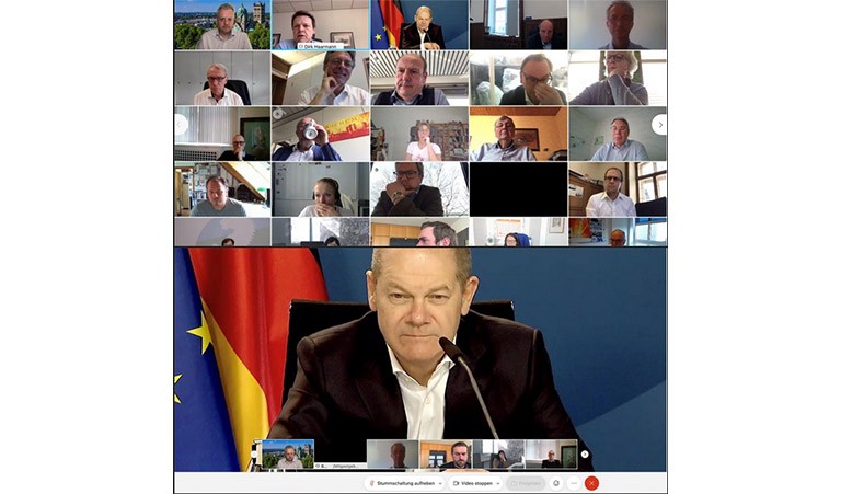 Videokonferenz mit Olaf Scholz